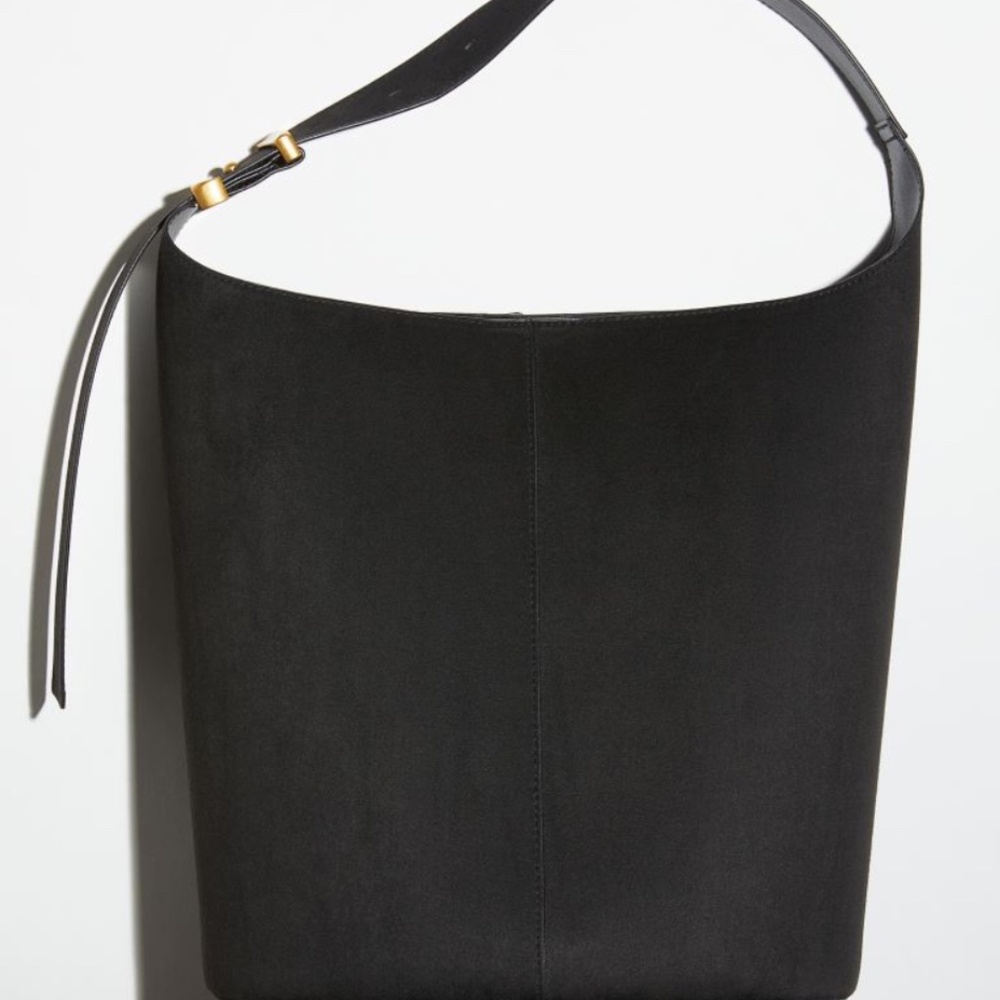 H&M Black Suede Bucket Bag